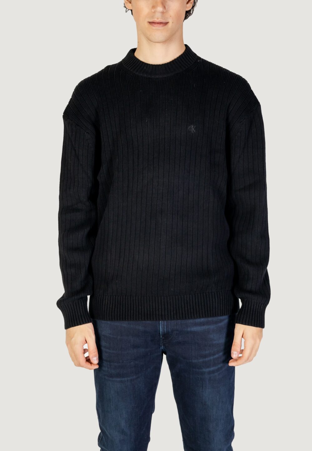 Maglione Calvin Klein Jeans linear Nero - Foto 1