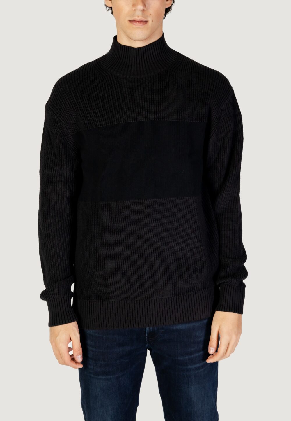 Maglione Calvin Klein Jeans mixed stitch high Nero - Foto 1