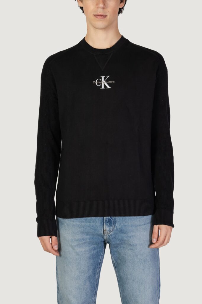 Maglione Calvin Klein Jeans monologo Nero