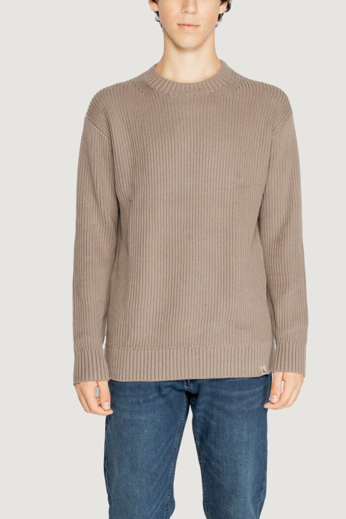 Maglione Calvin Klein Jeans relaxed linear Marrone