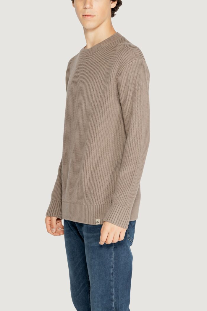 Maglione Calvin Klein Jeans relaxed linear Marrone