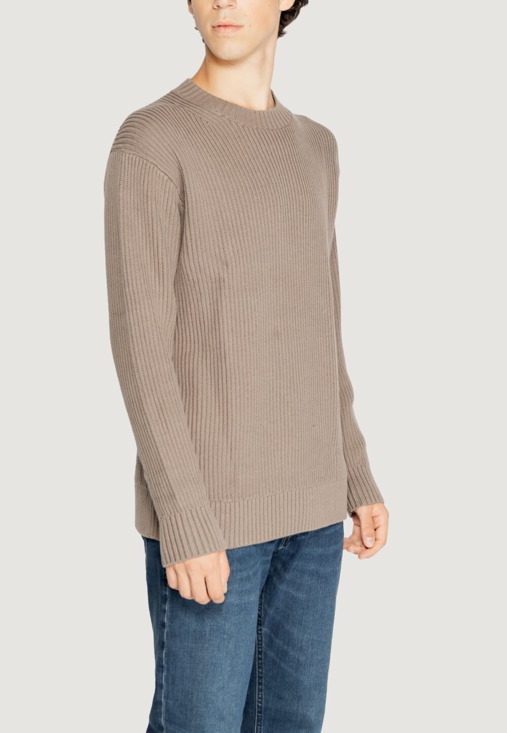 Maglione Calvin Klein Jeans relaxed linear Marrone - Foto 4