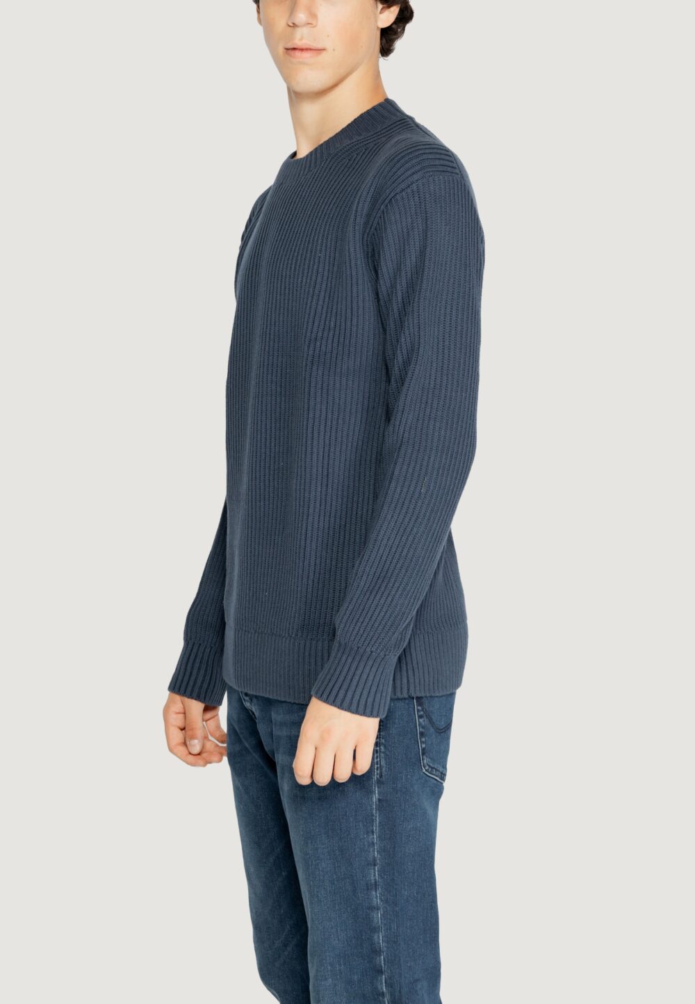 Maglione Calvin Klein Jeans relaxed linear Petrolio - Foto 2