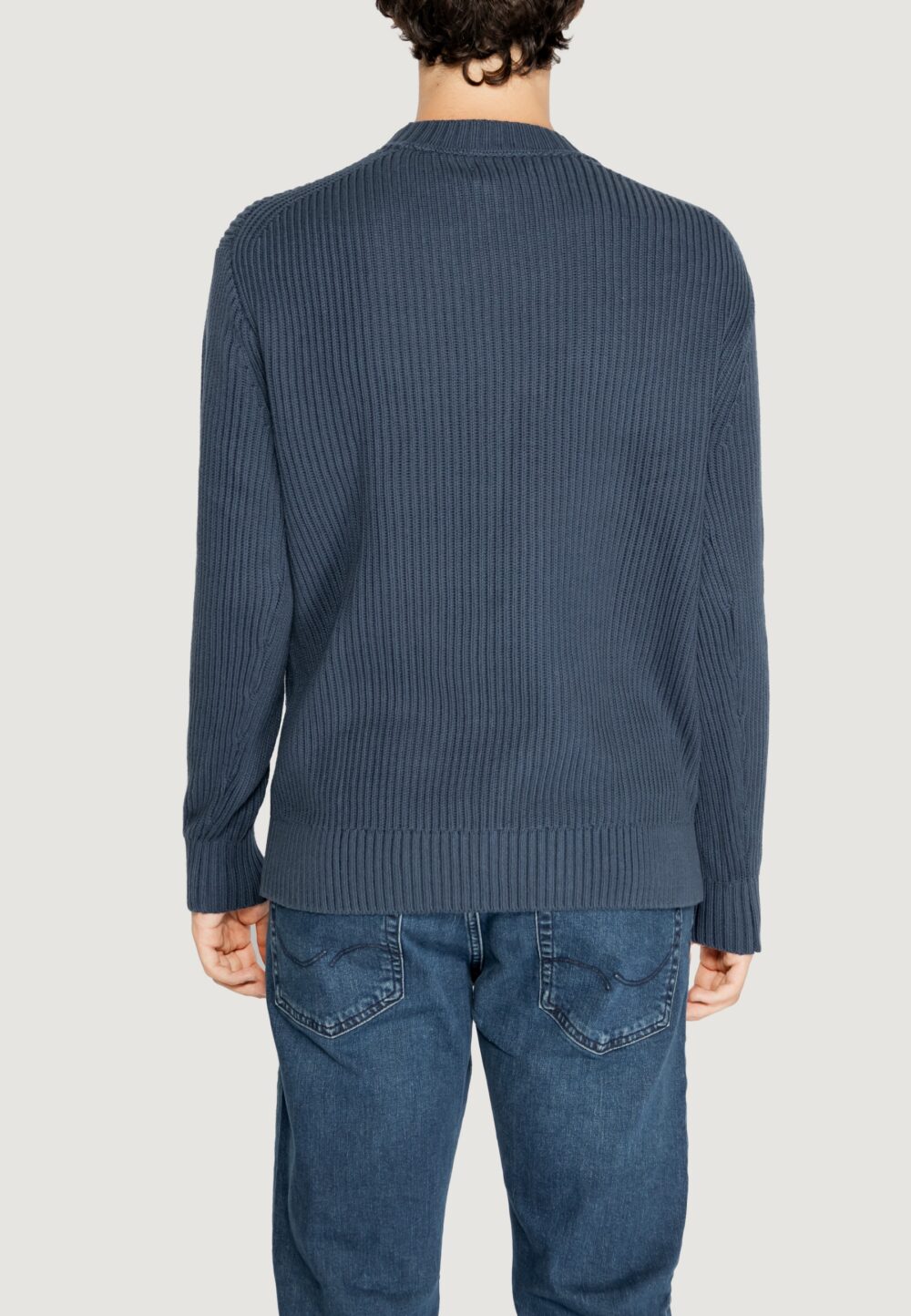 Maglione Calvin Klein Jeans relaxed linear Petrolio - Foto 3