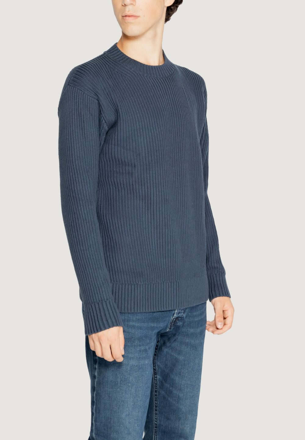 Maglione Calvin Klein Jeans relaxed linear Petrolio - Foto 4