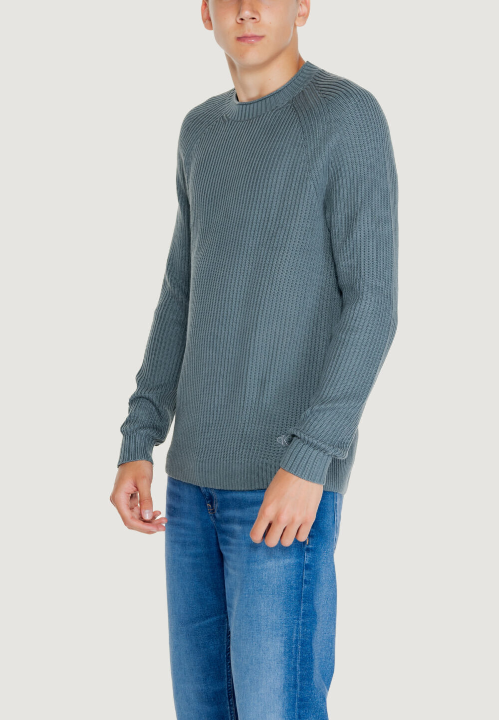 Maglione Calvin Klein Jeans soft utility raglan VERDE SALVIA - Foto 3