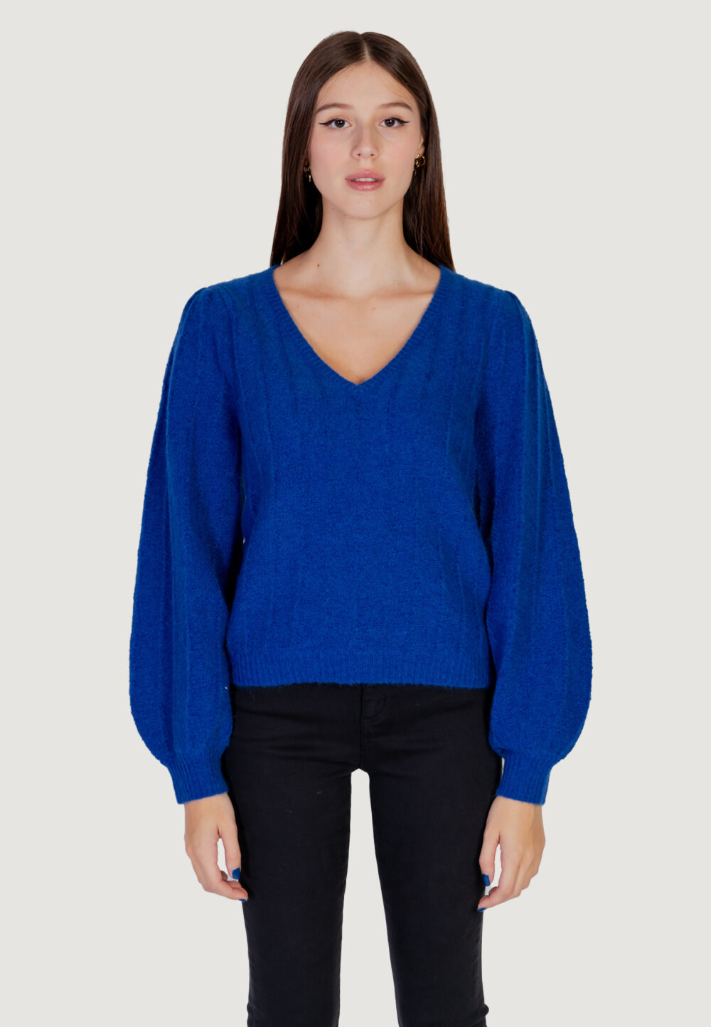 Maglione Guess ls vn madeline texture Azzurro - Foto 11