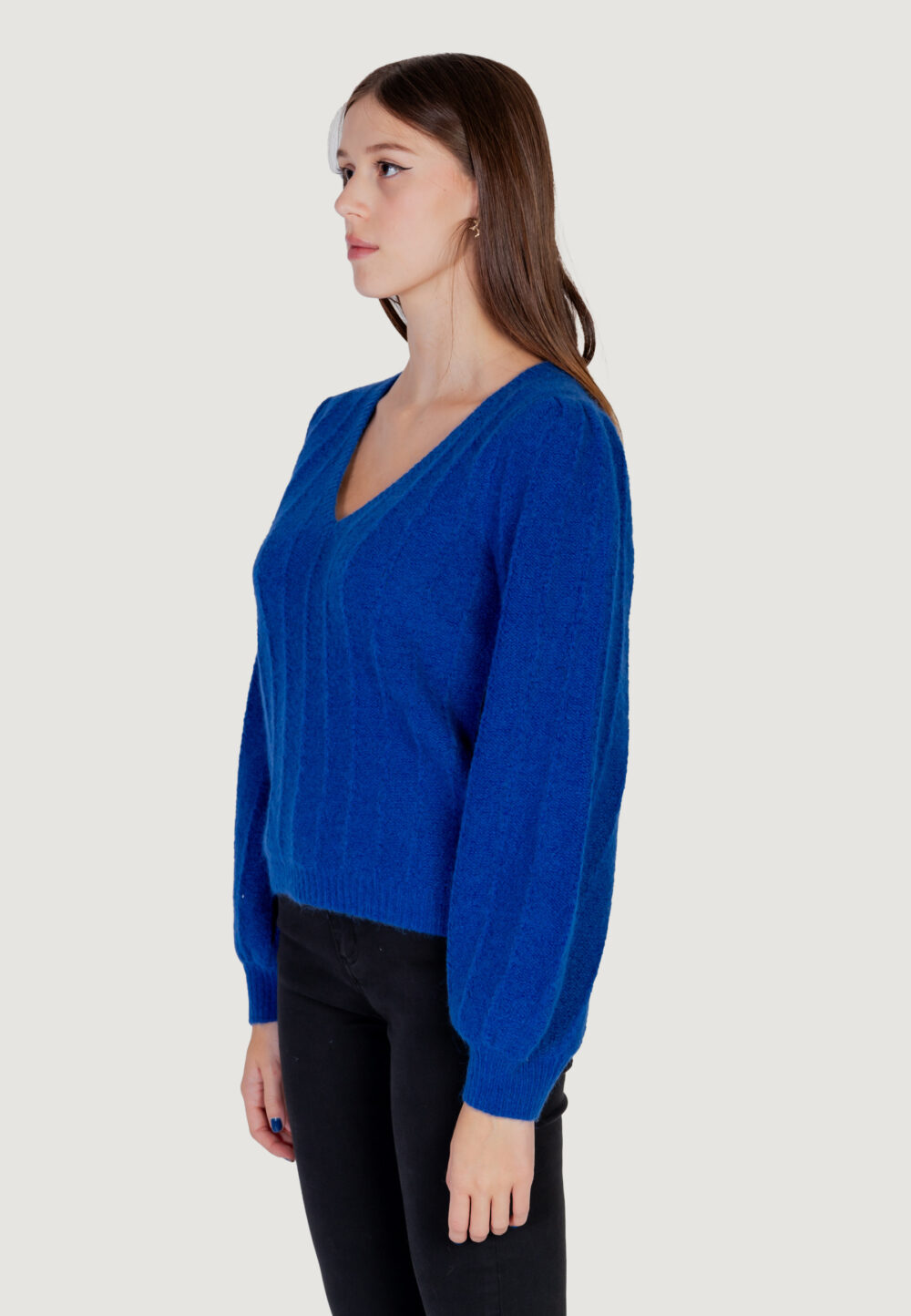 Maglione Guess ls vn madeline texture Azzurro - Foto 7