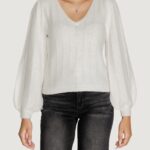 Maglione Guess ls vn madeline texture Bianco - Foto 1