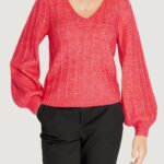 Maglione Guess ls vn madeline texture Magenta - Foto 1