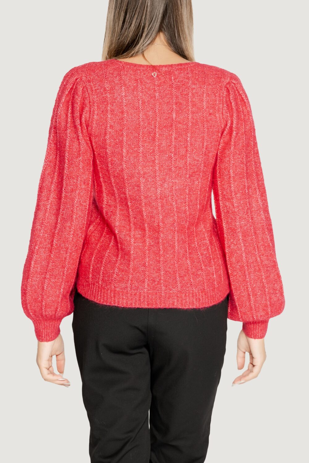 Maglione Guess ls vn madeline texture Magenta - Foto 4