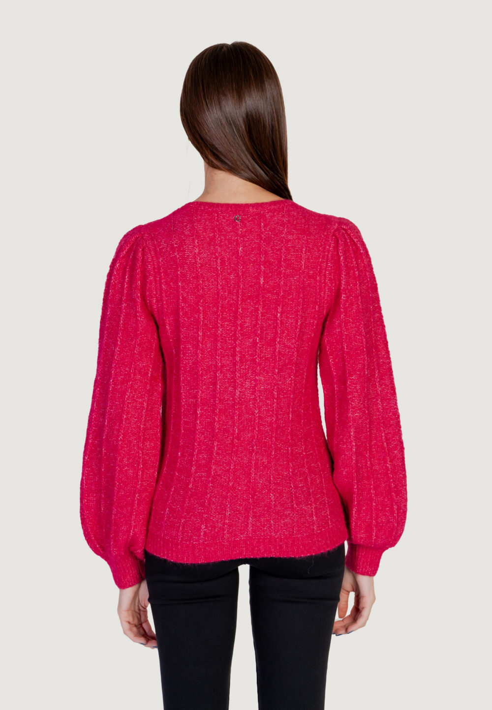 Maglione Guess ls vn madeline texture Magenta - Foto 9