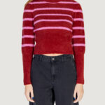 Maglione Only onlpiumo ls puff stripe o-neck cc knt Rosso - Foto 1