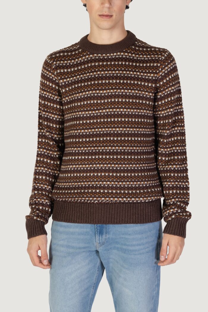 Maglione Only & Sons onsmusa reg 3 struc crew knit Marrone