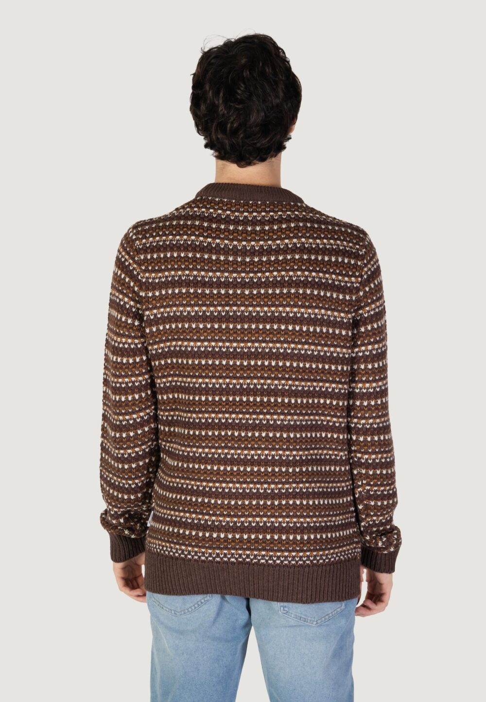 Maglione Only & Sons onsmusa reg 3 struc crew knit Marrone - Foto 4