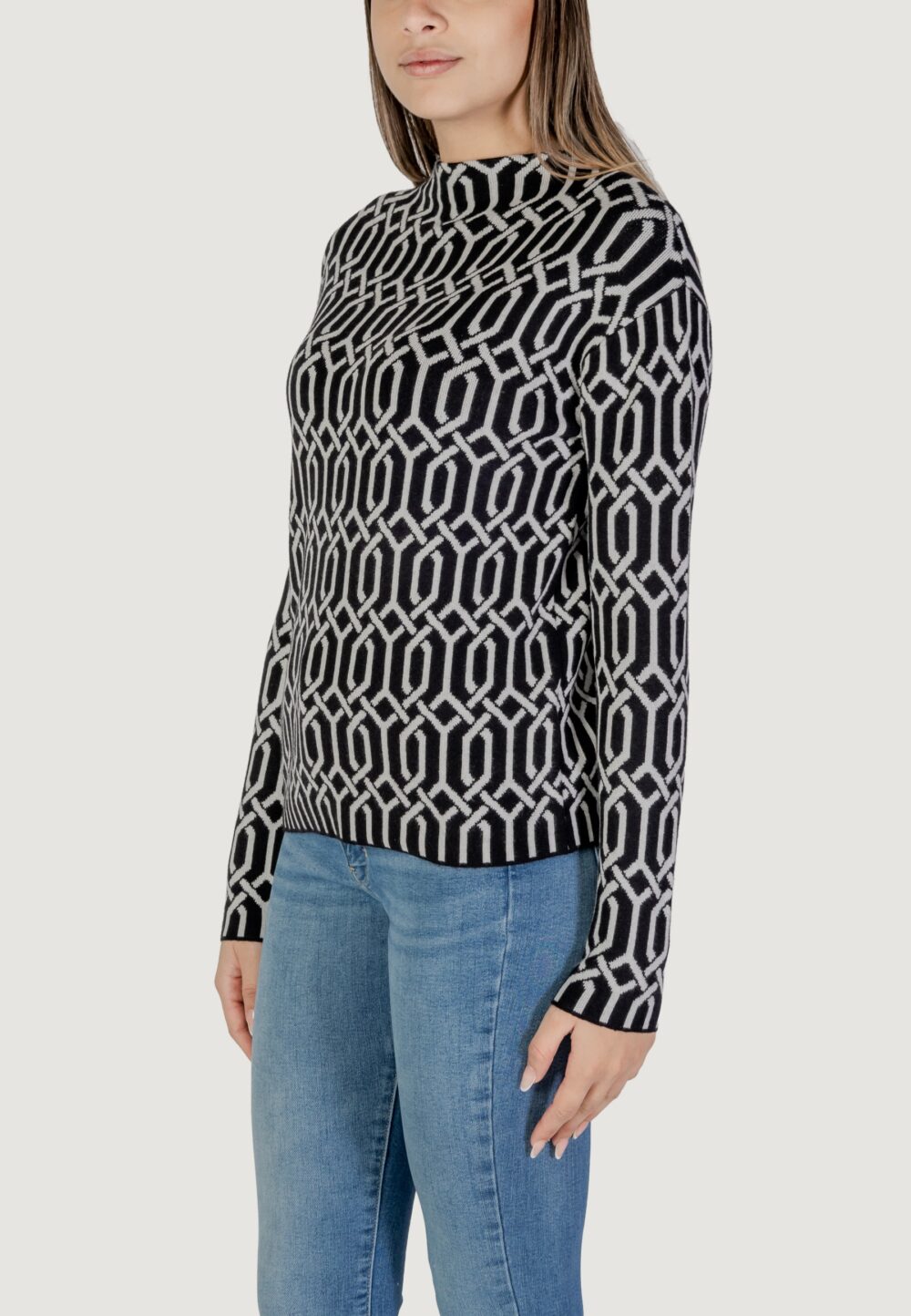 Maglione Street One graphical jacquard sweater Nero - Foto 2