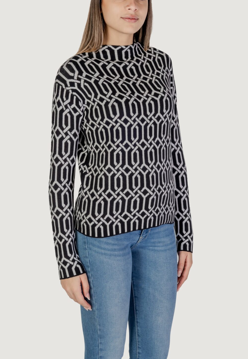 Maglione Street One graphical jacquard sweater Nero - Foto 3