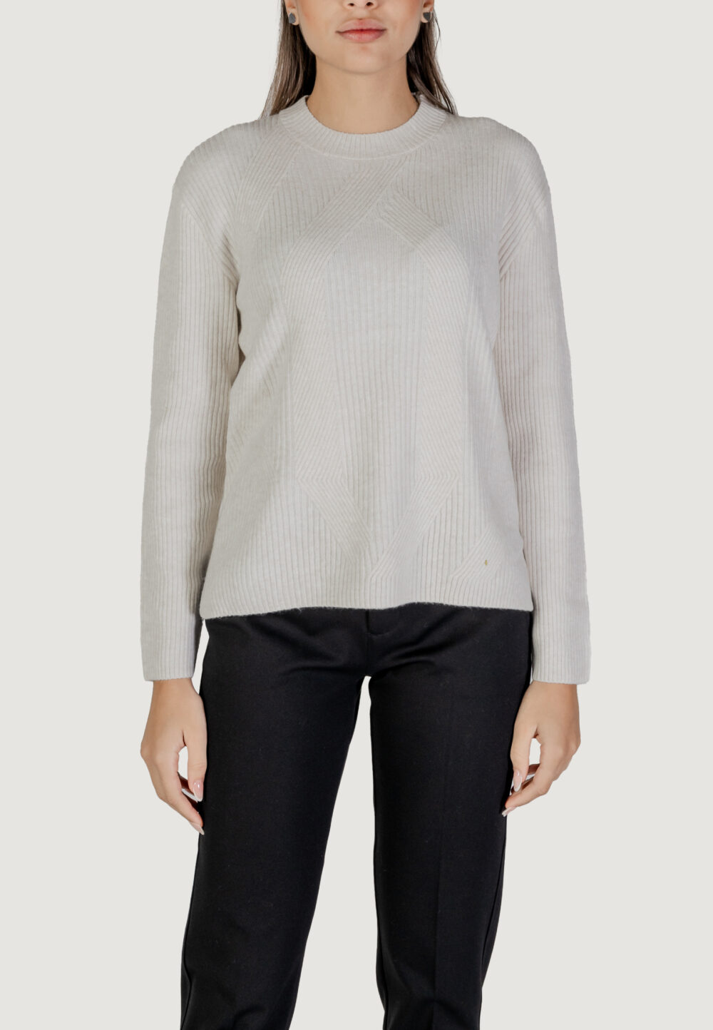 Maglione Street One eos_cosy rib structured sweate Panna - Foto 1