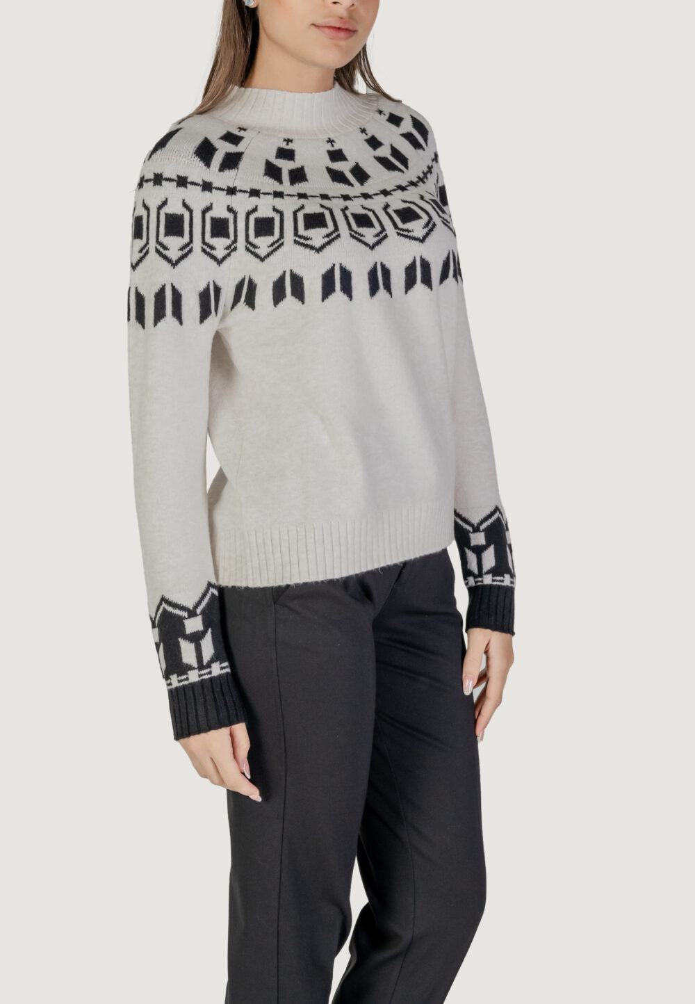 Maglione Street One eos_placed jacquard sweater Panna - Foto 3