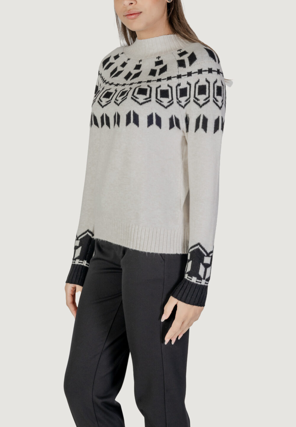 Maglione Street One eos_placed jacquard sweater Panna - Foto 4