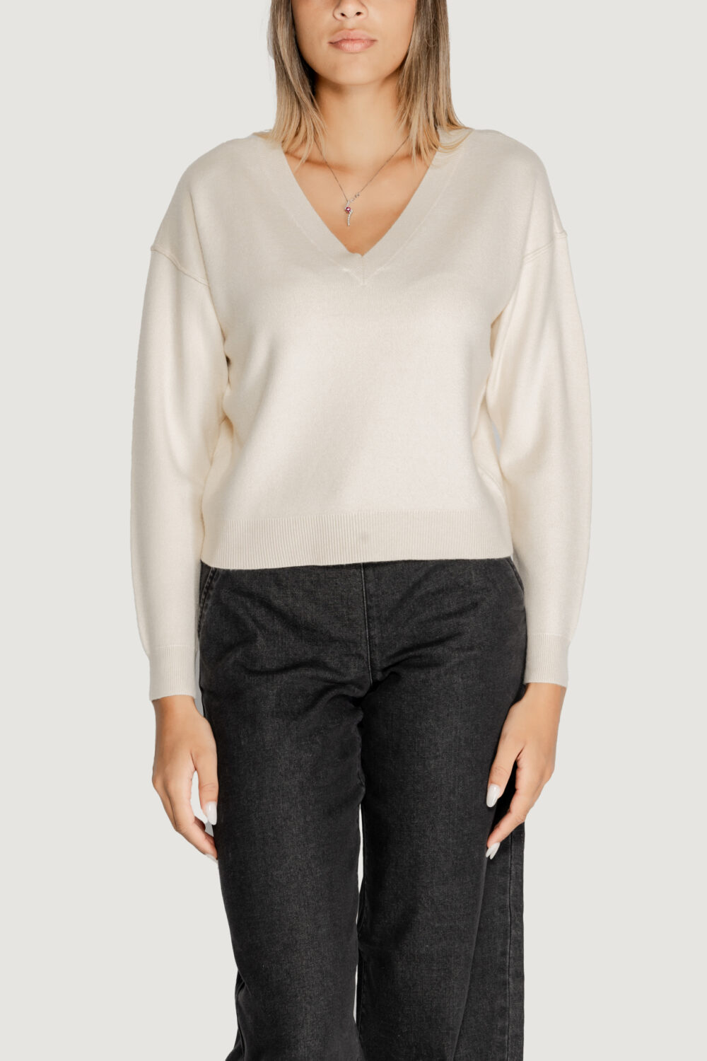 Maglione Vero Moda vmgold link ls v Latte - Foto 4