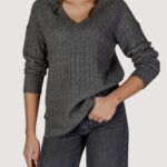 Maglione Vila Clothes vimiraz l/s rev v-neck knit pullover/bf Grigio - Foto 1