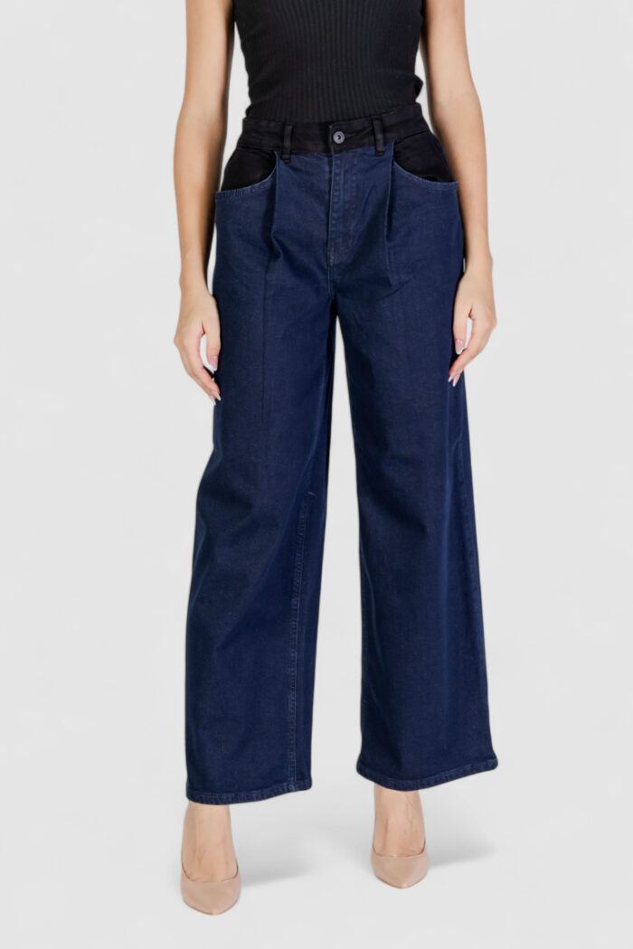 Pantaloni a palazzo ICHI ihlitzy Blue Denim