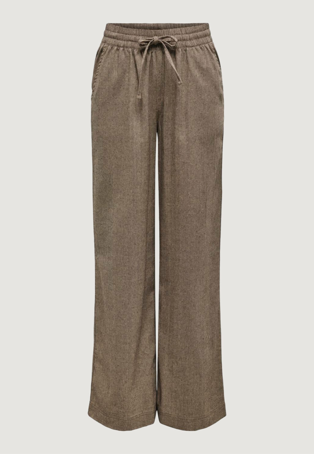 Pantaloni a palazzo Jacqueline de Yong jdypaula life hw wide pant wvn Cioccolato - Foto 5