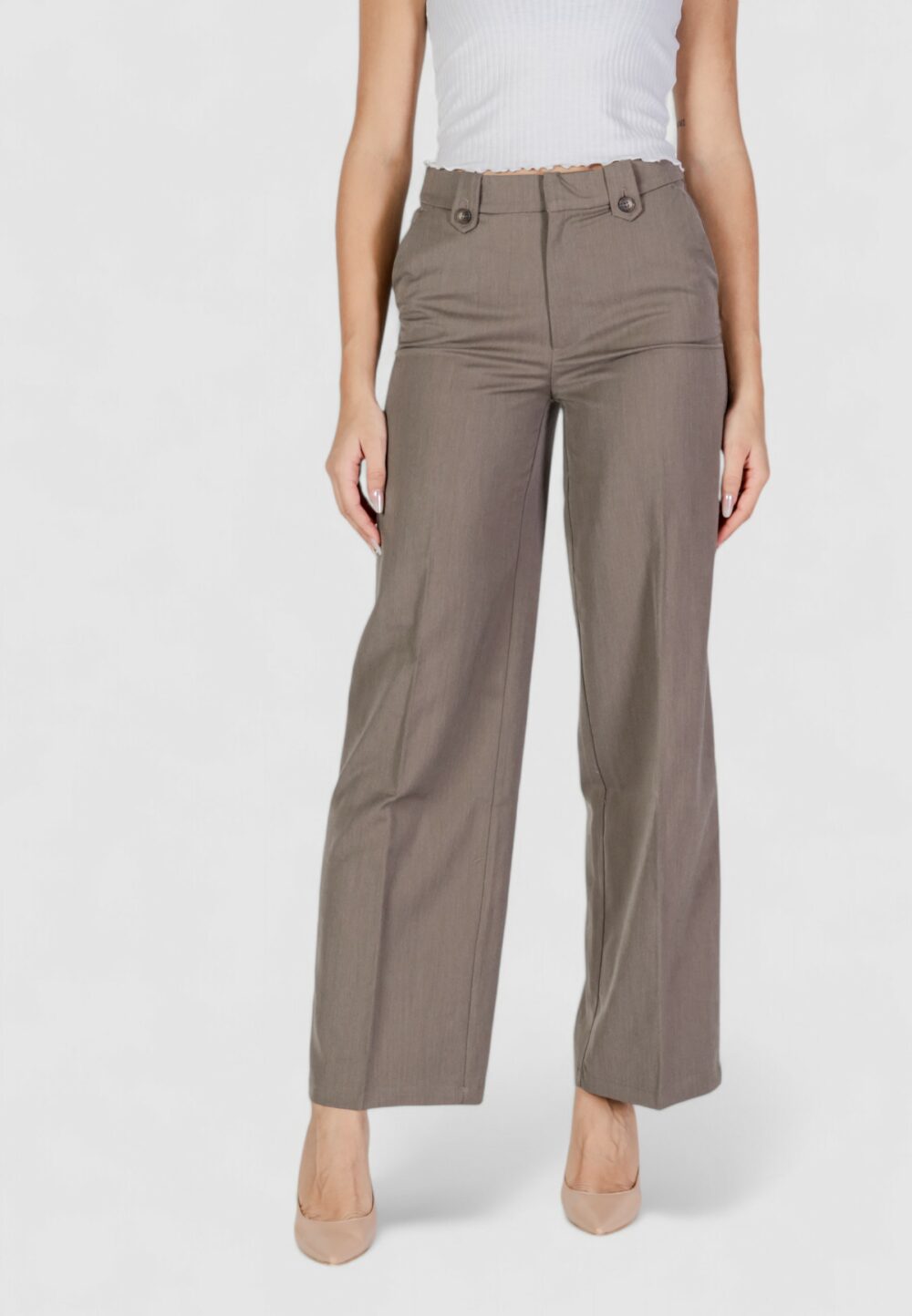 Pantaloni a palazzo Only onlashley hw wide pant bf tlr Grigio - Foto 1