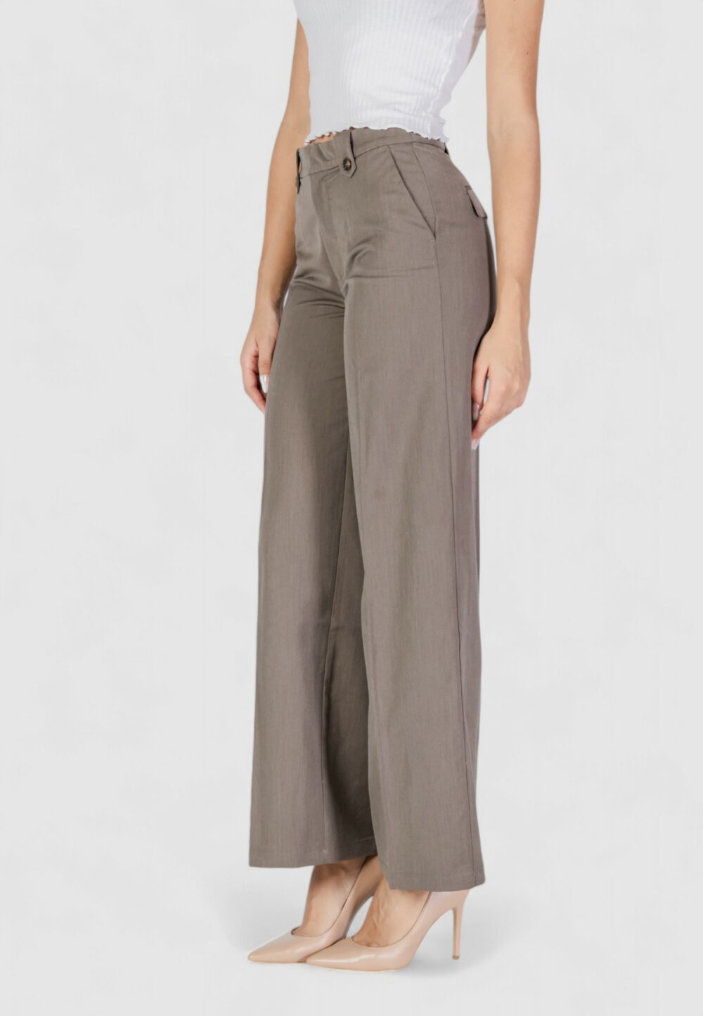 Pantaloni a palazzo Only onlashley hw wide pant bf tlr Grigio - Foto 2