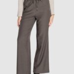 Pantaloni a palazzo Only onlginny hw wide pull up pant oy pnt Grigio Scuro - Foto 1