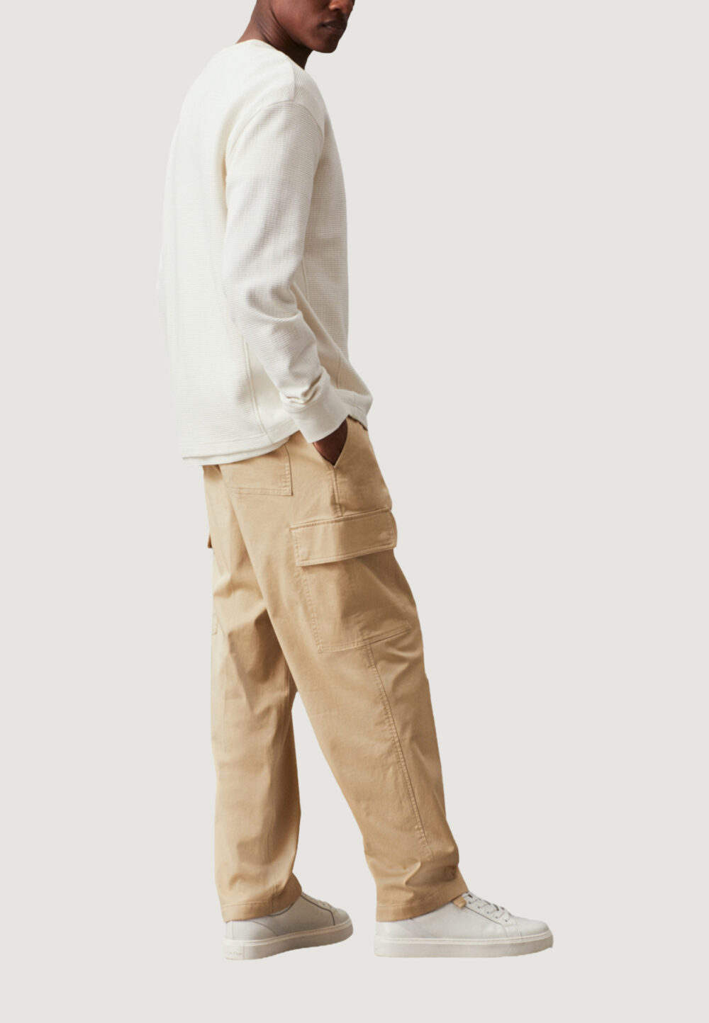 Pantaloni Calvin Klein Jeans regular straight Beige - Foto 3