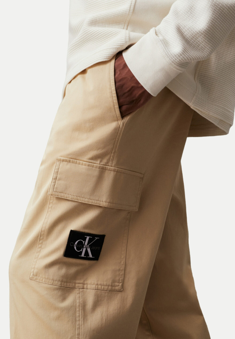 Pantaloni Calvin Klein Jeans regular straight Beige - Foto 2