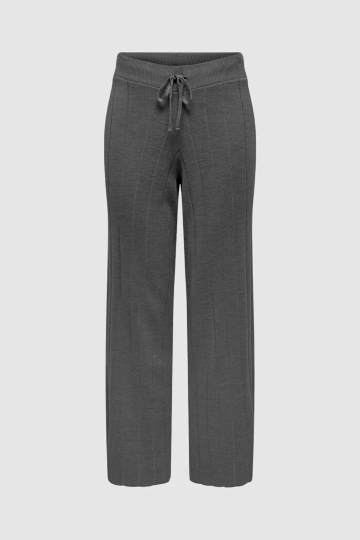 Pantaloni regular Only onltess mw pant knt Grigio Scuro