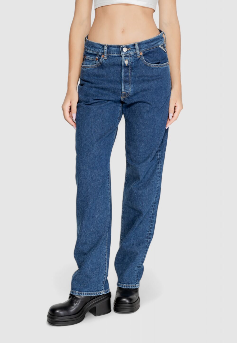 Jeans mom Replay 13 oz Blue Denim Scuro - Foto 1