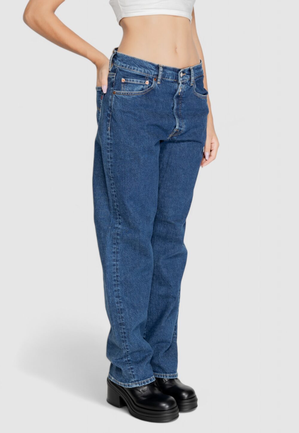 Jeans mom Replay 13 oz Blue Denim Scuro - Foto 3