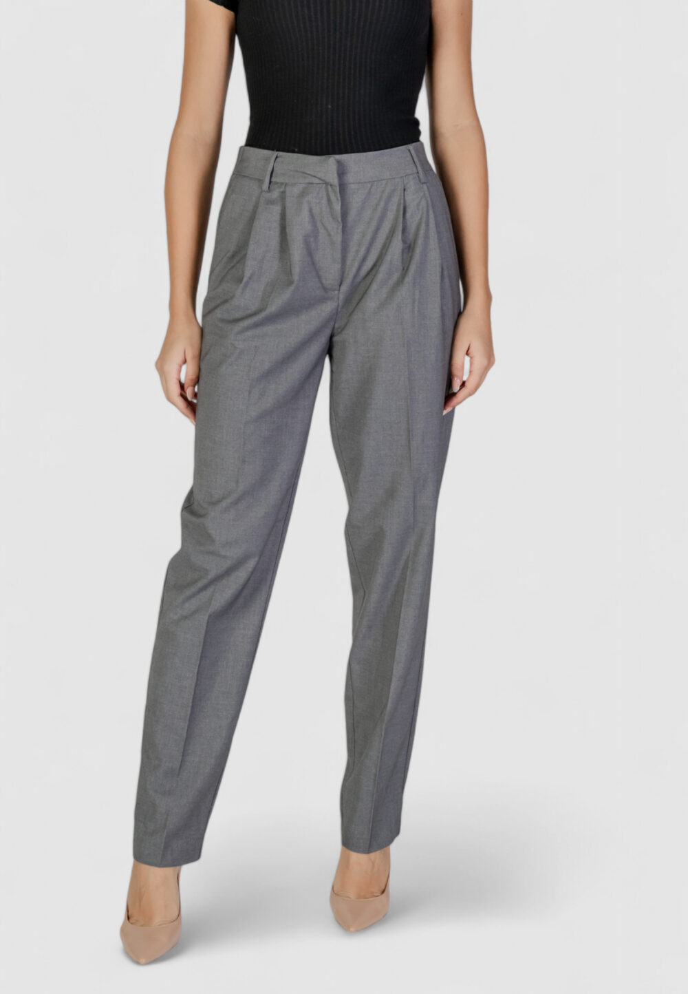 Pantaloni regular Vila Clothes viriley lanya hw pants/bf Grigio - Foto 1