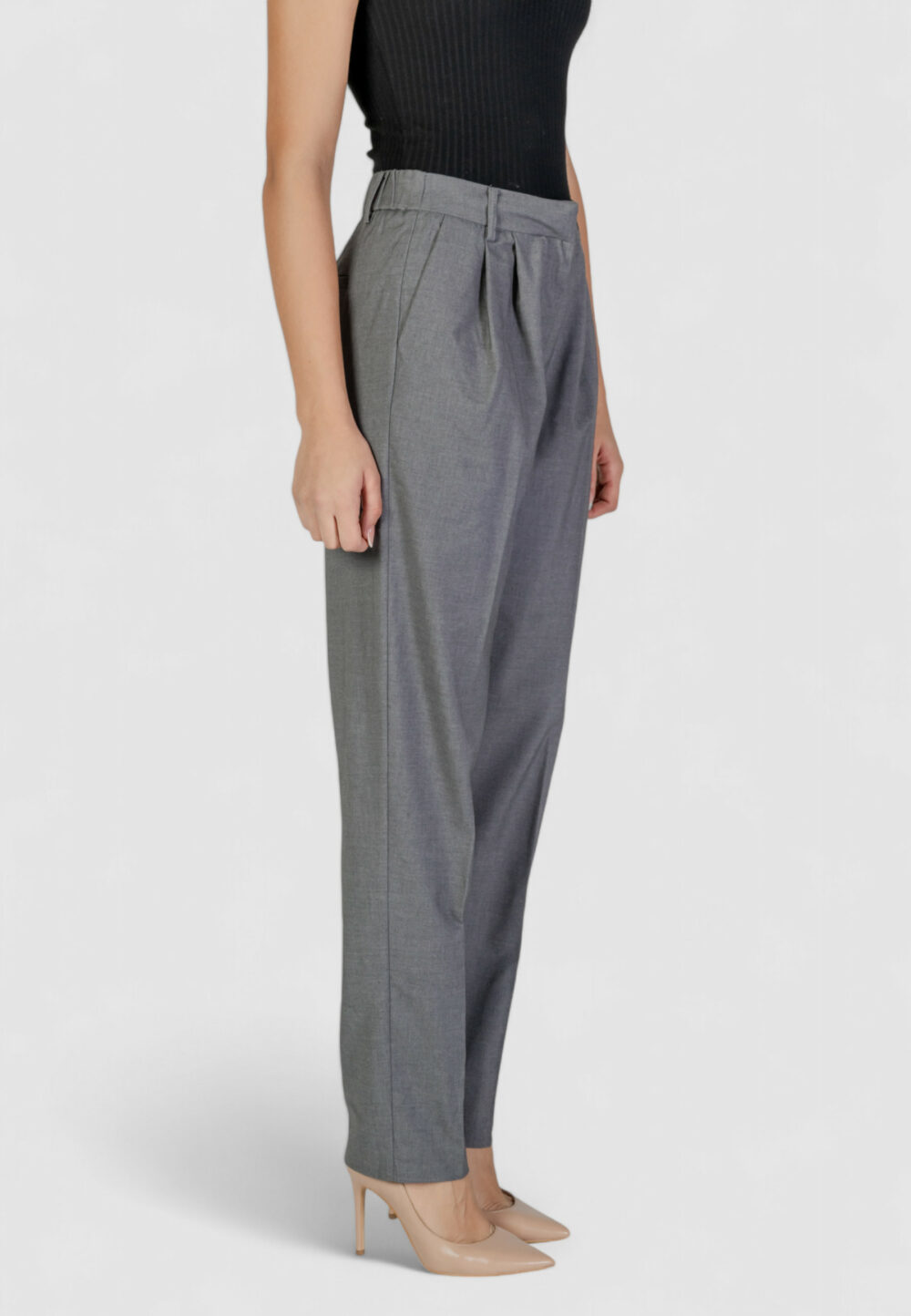 Pantaloni regular Vila Clothes viriley lanya hw pants/bf Grigio - Foto 3