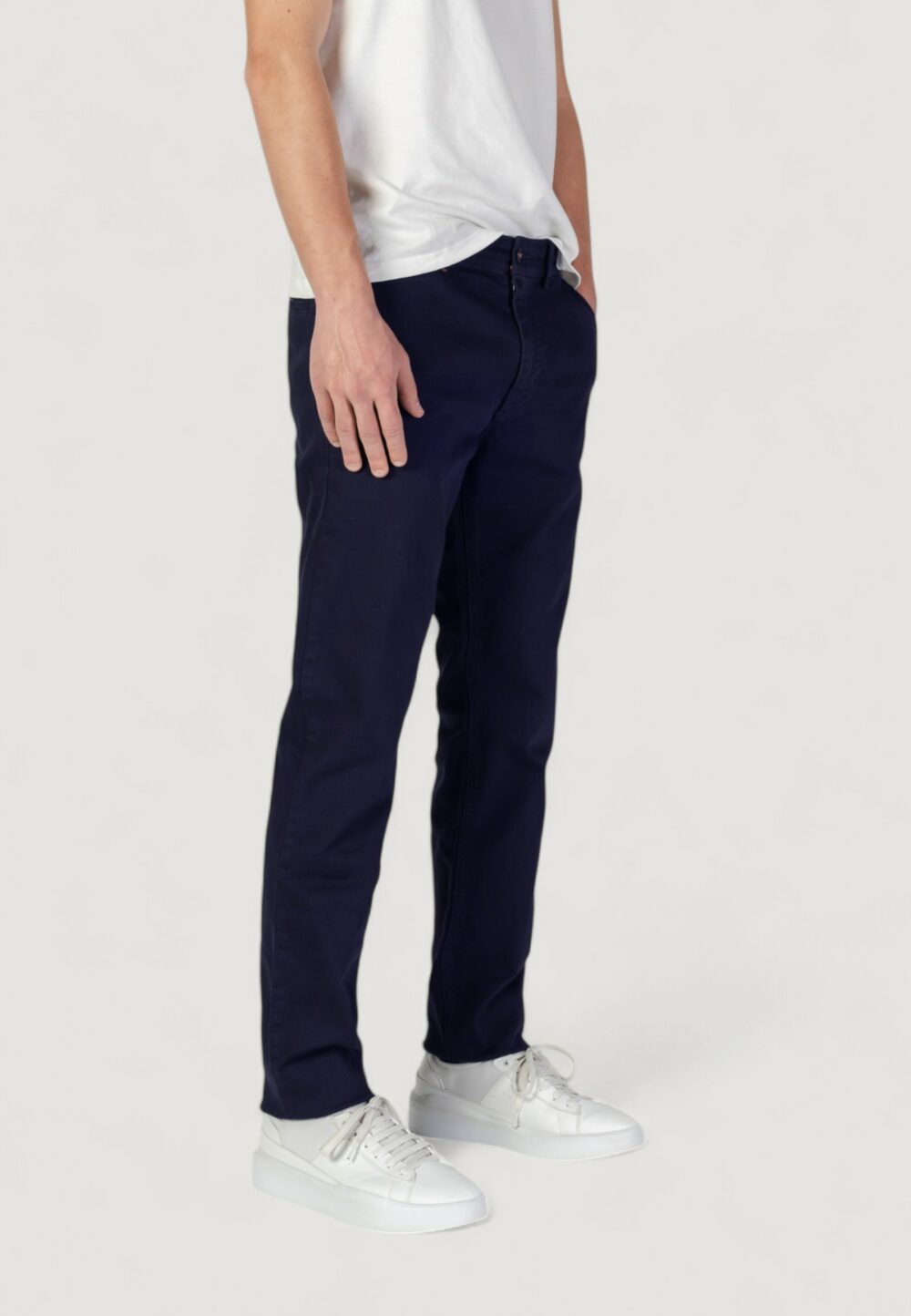 Pantaloni slim Boss chino-slim-1 10258480 01 Blue scuro - Foto 3