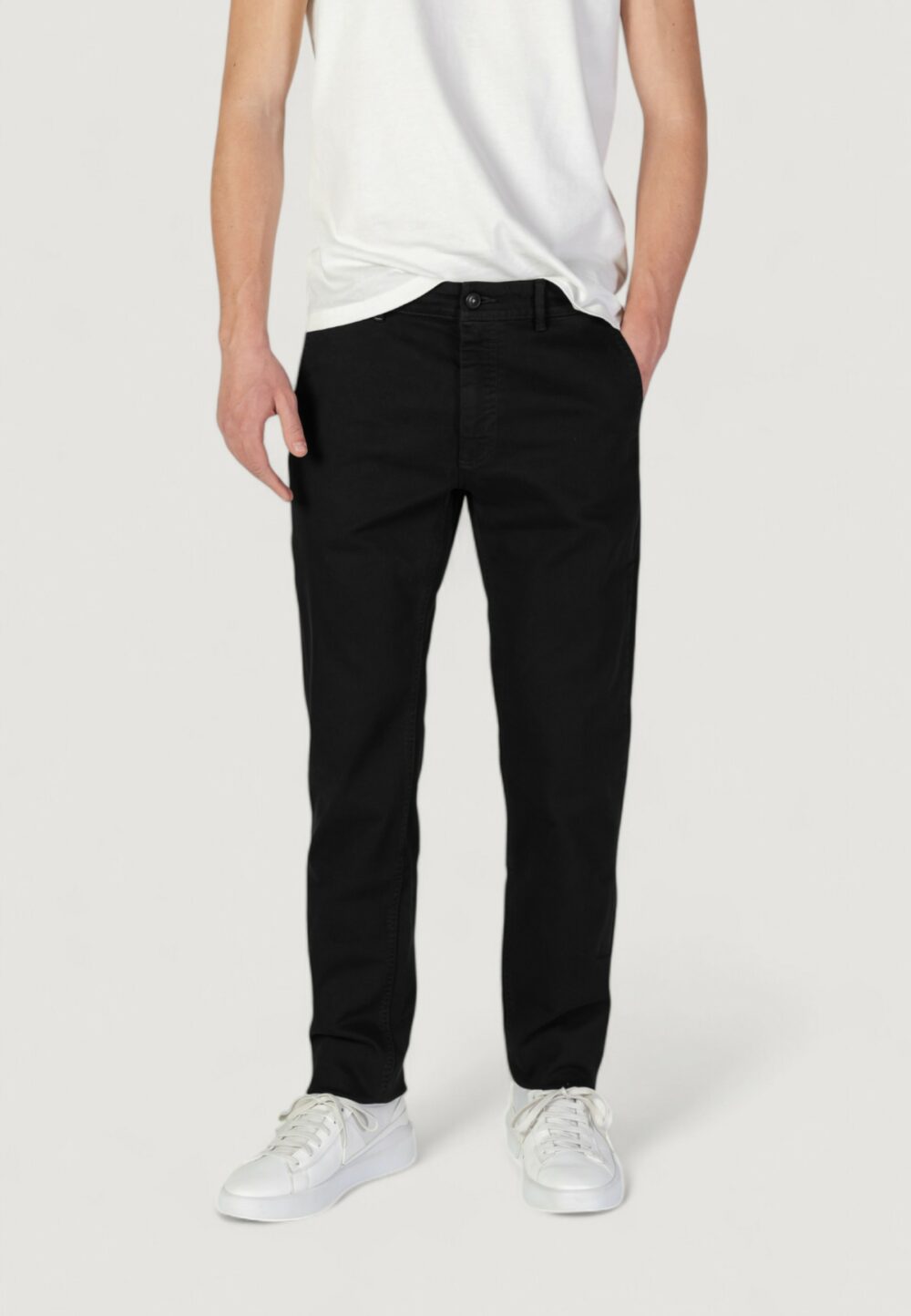 Pantaloni slim Boss chino-slim-1 10258480 01 Nero - Foto 7