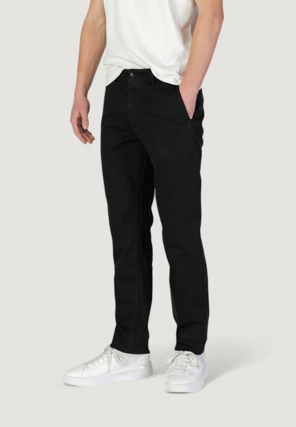 Pantaloni slim Boss chino-slim-1 10258480 01 Nero - Foto 2