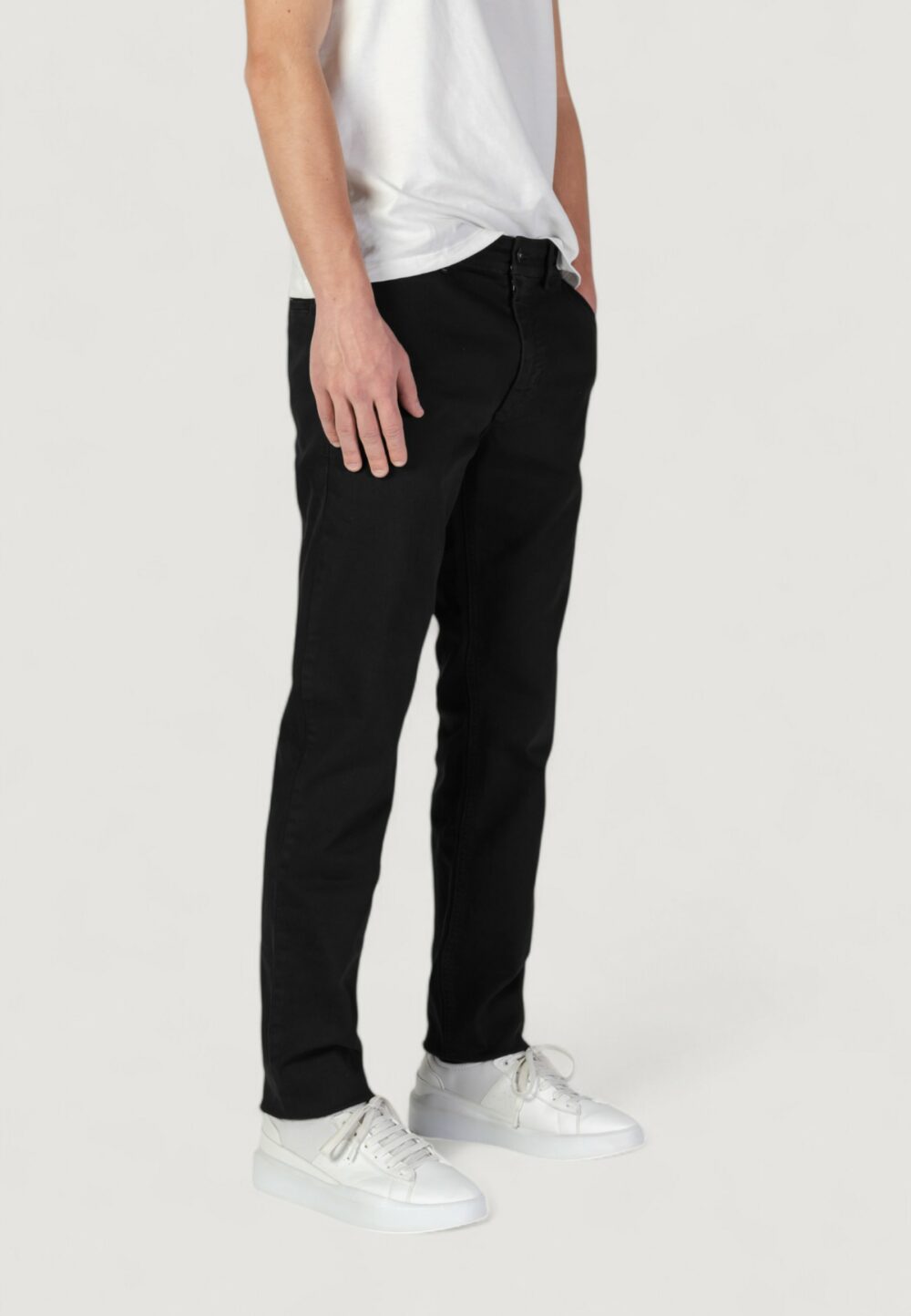 Pantaloni slim Boss chino-slim-1 10258480 01 Nero - Foto 3