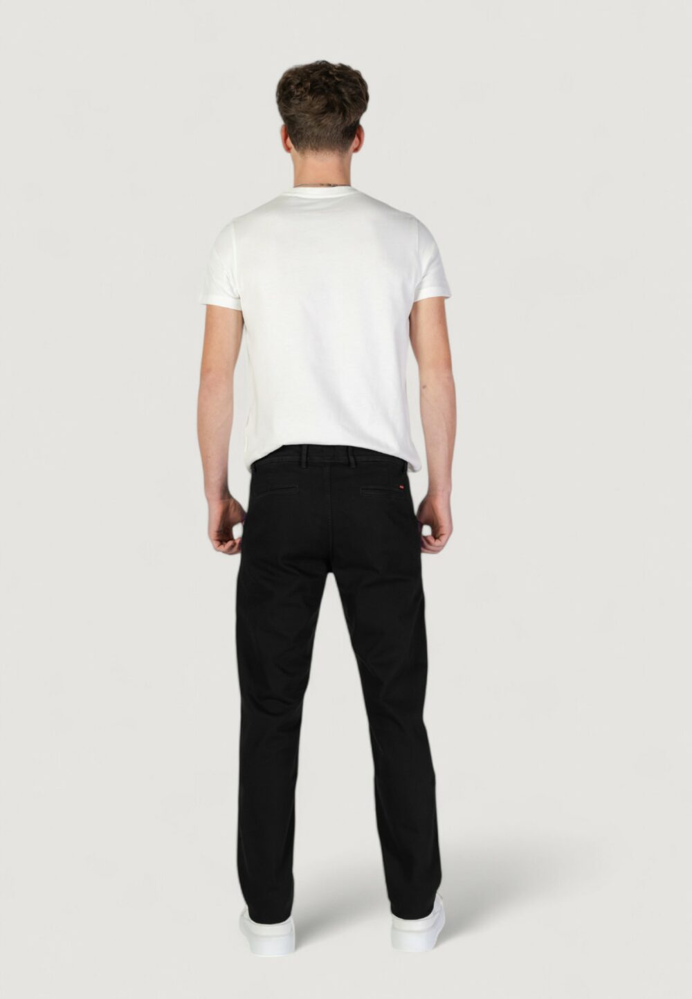 Pantaloni slim Boss chino-slim-1 10258480 01 Nero - Foto 4