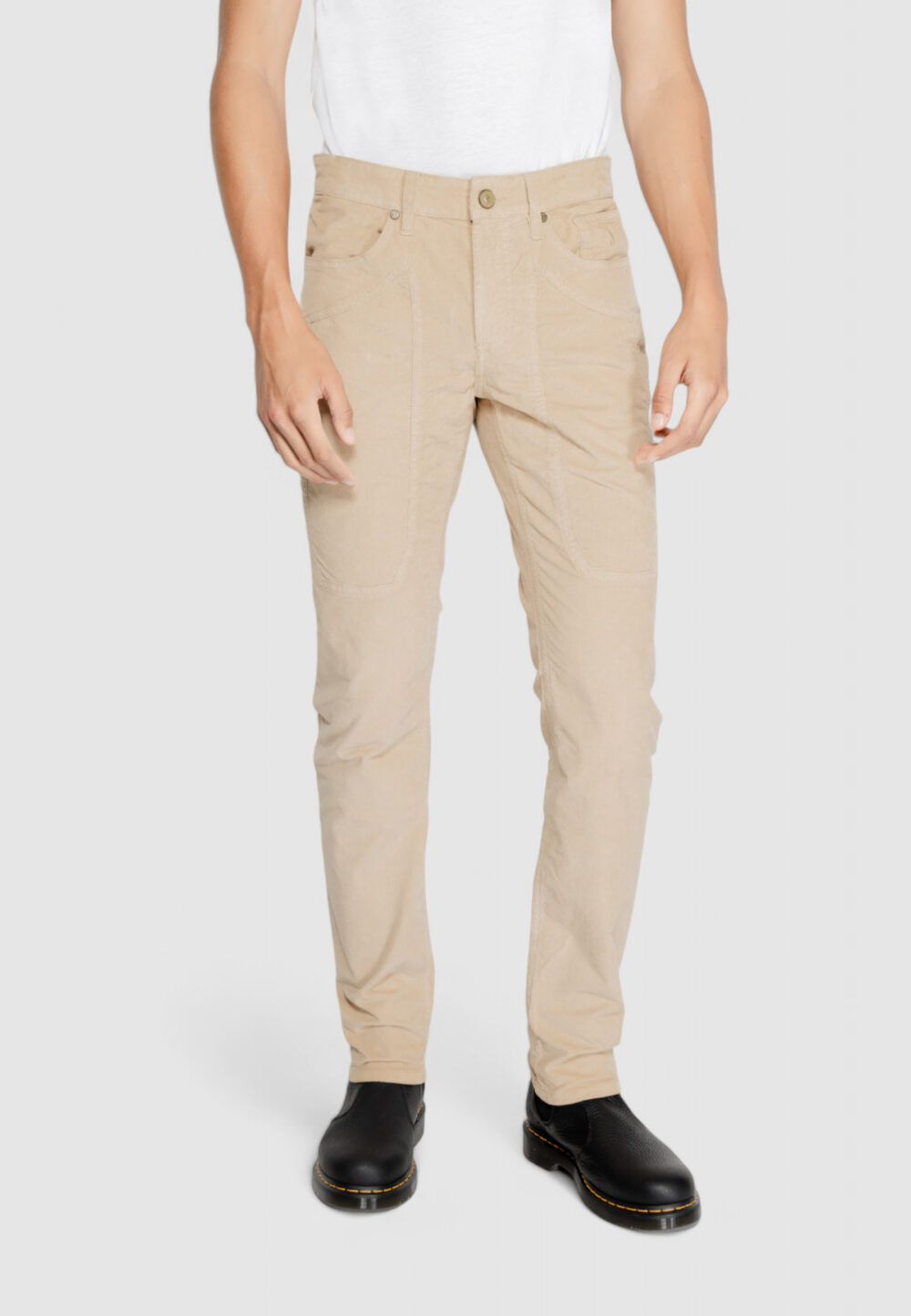 Pantaloni slim Jeckerson john 5 tasche toppa Beige - Foto 1