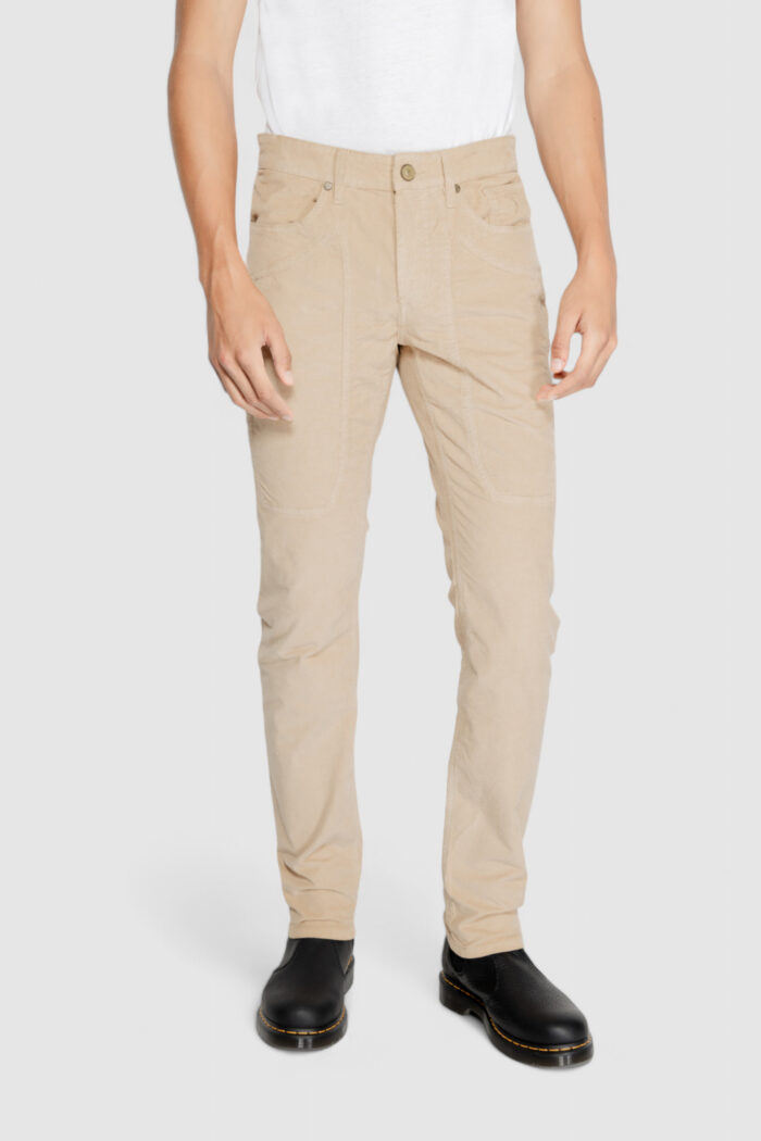 Pantaloni slim Jeckerson john 5 tasche toppa Beige