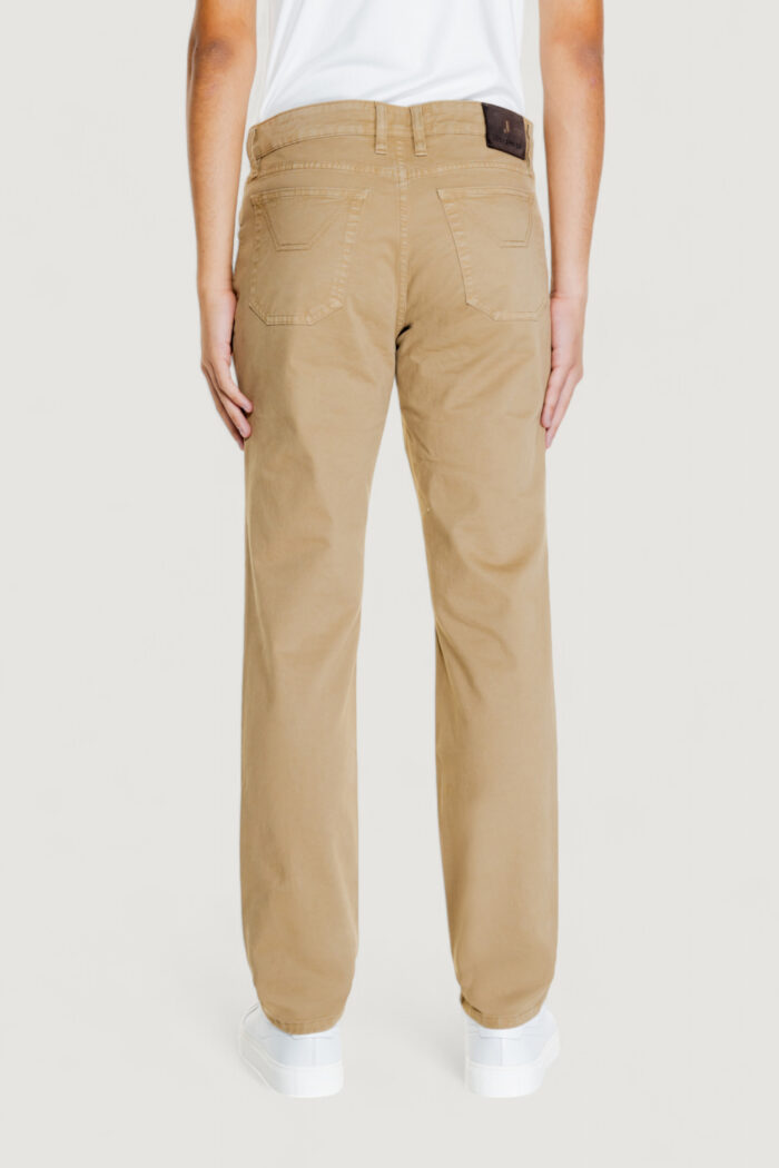 Pantaloni slim Jeckerson john 5 tasche toppa Beige scuro