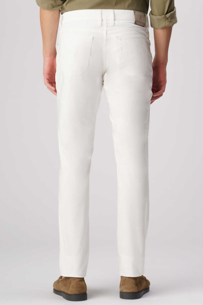 Pantaloni slim Jeckerson john 5 tasche toppa Bianco