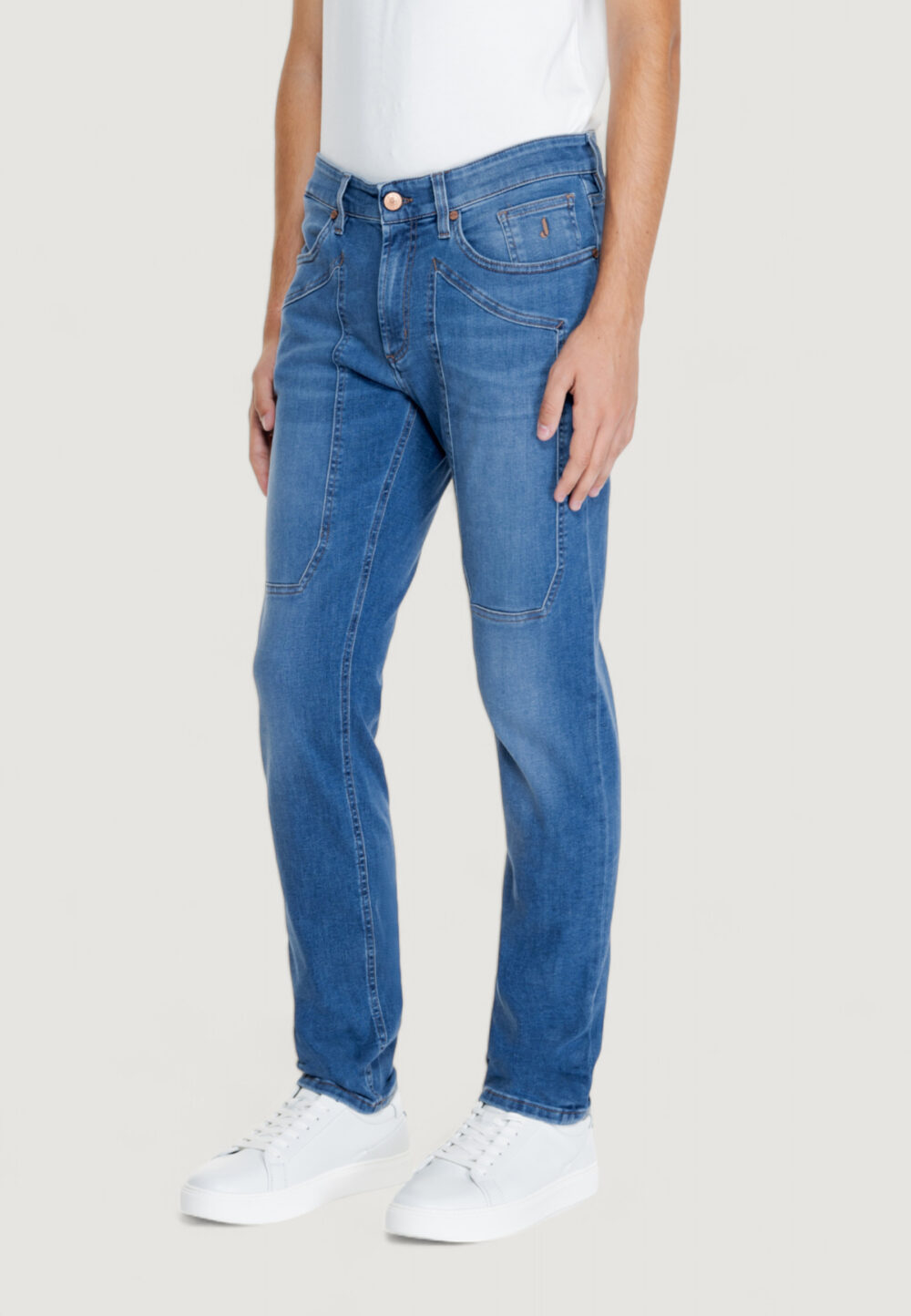 Pantaloni slim Jeckerson john 5 tasche toppa Denim - Foto 3