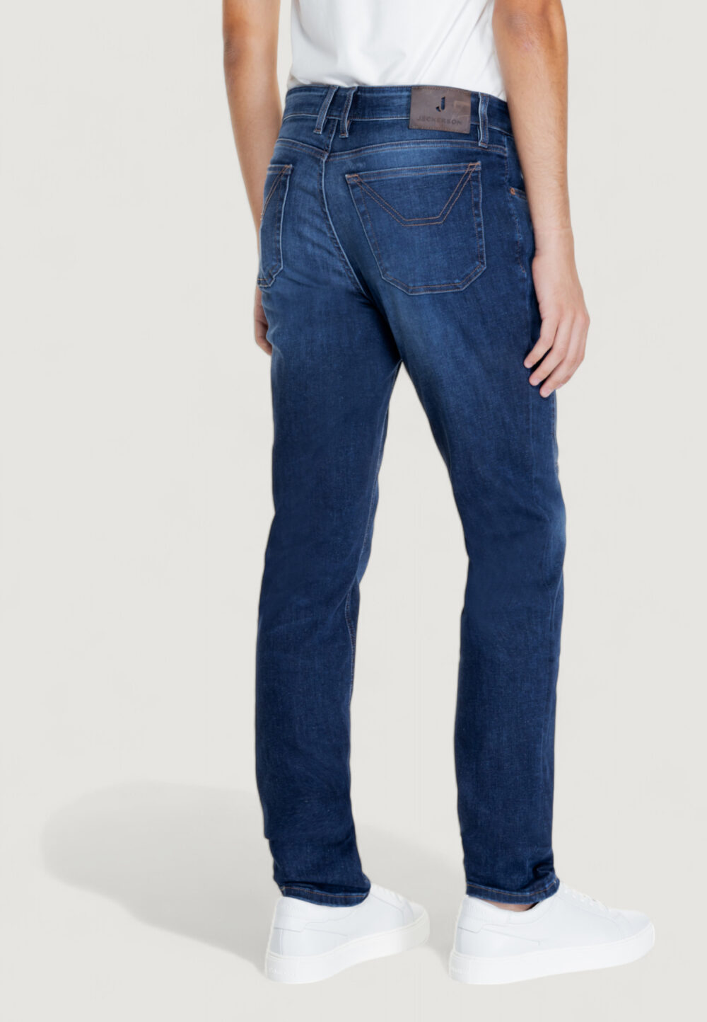 Pantaloni slim Jeckerson john 5 tasche toppa Denim scuro - Foto 2