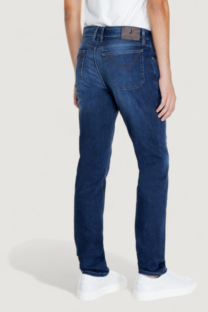 Pantaloni slim Jeckerson john 5 tasche toppa Denim scuro